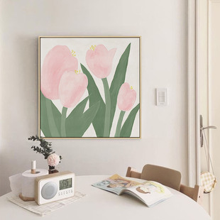 布纸有爱 卡尔曼春 北欧卧室花卉装饰画小清新儿童房床头方形挂画