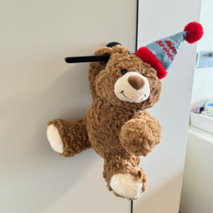 门把手公仔可爱生日帽小熊玩偶门把手套门挡墙壁防撞静音把手保护