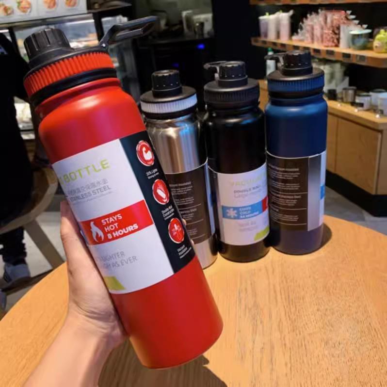 1000ml Water Bottle Keeps Cold Cool and Heat Stainless Steel 餐饮具 保温杯 原图主图