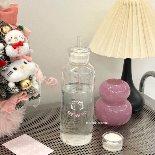 猫咪卡通大容量玻璃水杯高硼硅女