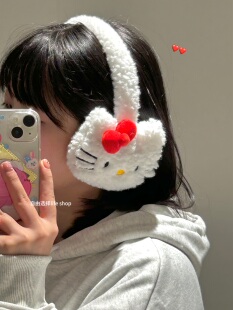 毛绒耳罩女保暖耳套kt猫可爱百搭骑车御寒防冻护耳冬季学生耳机式