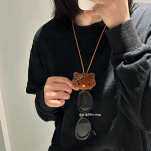 小众可爱KT猫咪眼镜收纳挂绳挂脖防滑墨镜链条眼镜收纳链简约