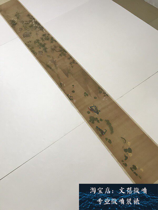 北宋赵昌 写生鹌鹑图 古代名家工笔花鸟复古长卷高清宣纸微喷装饰