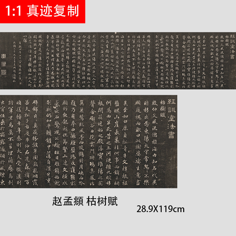 赵孟頫枯树赋行楷碑帖艺术书法