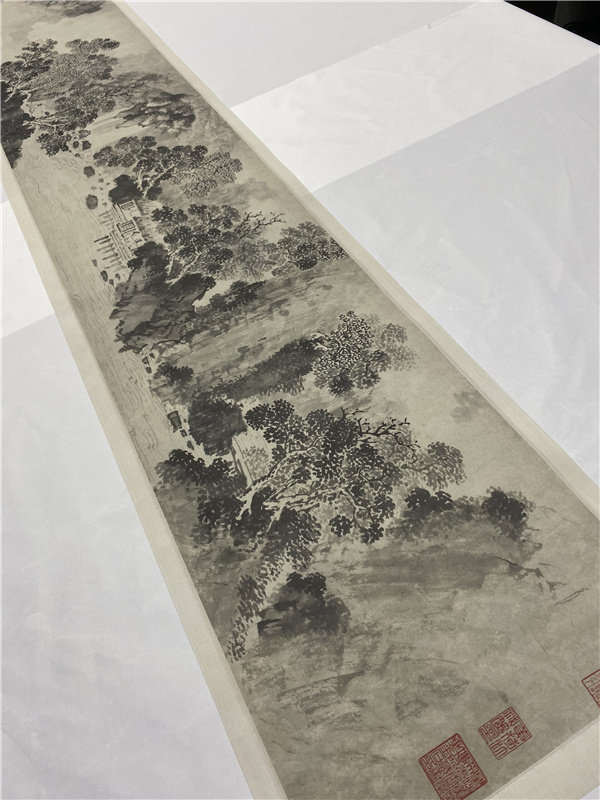 明文徵明山水云山归棹图仿古国画手卷临摹范本高清微喷复制装饰画