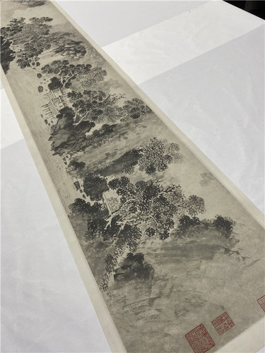 明文徵明山水云山归棹图仿古国画手卷临摹范本高清微喷复制装饰画