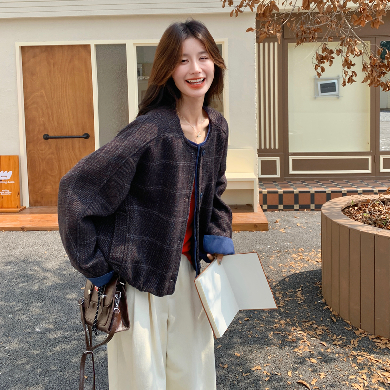 25全新现货165假两件撞色毛呢外套289P155K238，女装短外套，浙宝165