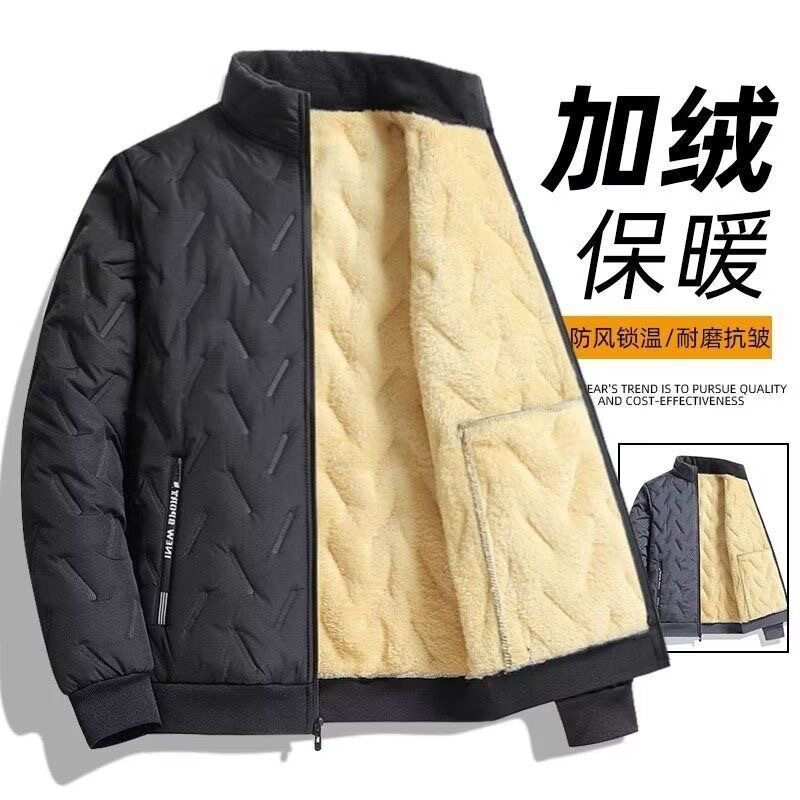 冬季羊羔绒外套男士加防风