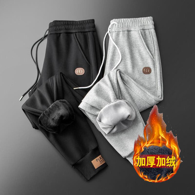 干活穿的保暖裤男耐磨脏劳保上班工作服冬季加绒厚工装休闲运动裤