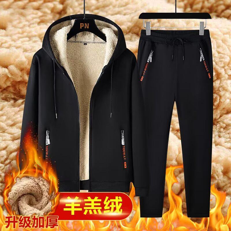 2023 가을 겨울 신작 캐시미어 자켓 플러스 벨벳 두꺼운 5 지퍼 카디건 스웨터 바지 루즈한 대형 투피스 세트