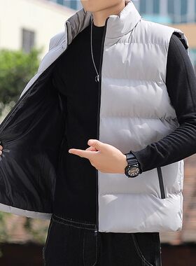 大码保暖立领年款外套外背心男女马甲加厚搭棉羽绒25坎肩新款冬季