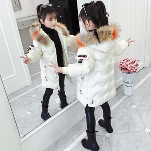 女童羽绒棉服2025冬装新款中大童洋气棉袄8岁女孩中长款棉衣外套