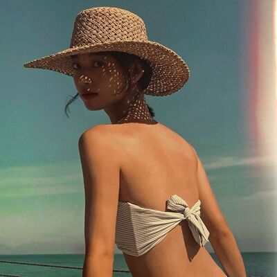 法式镂空草帽子女出游度假遮阳帽