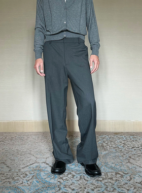 TRENDYWU 意式“格雷”新钱精羊毛立褶抗皱修身通勤简约直筒西裤