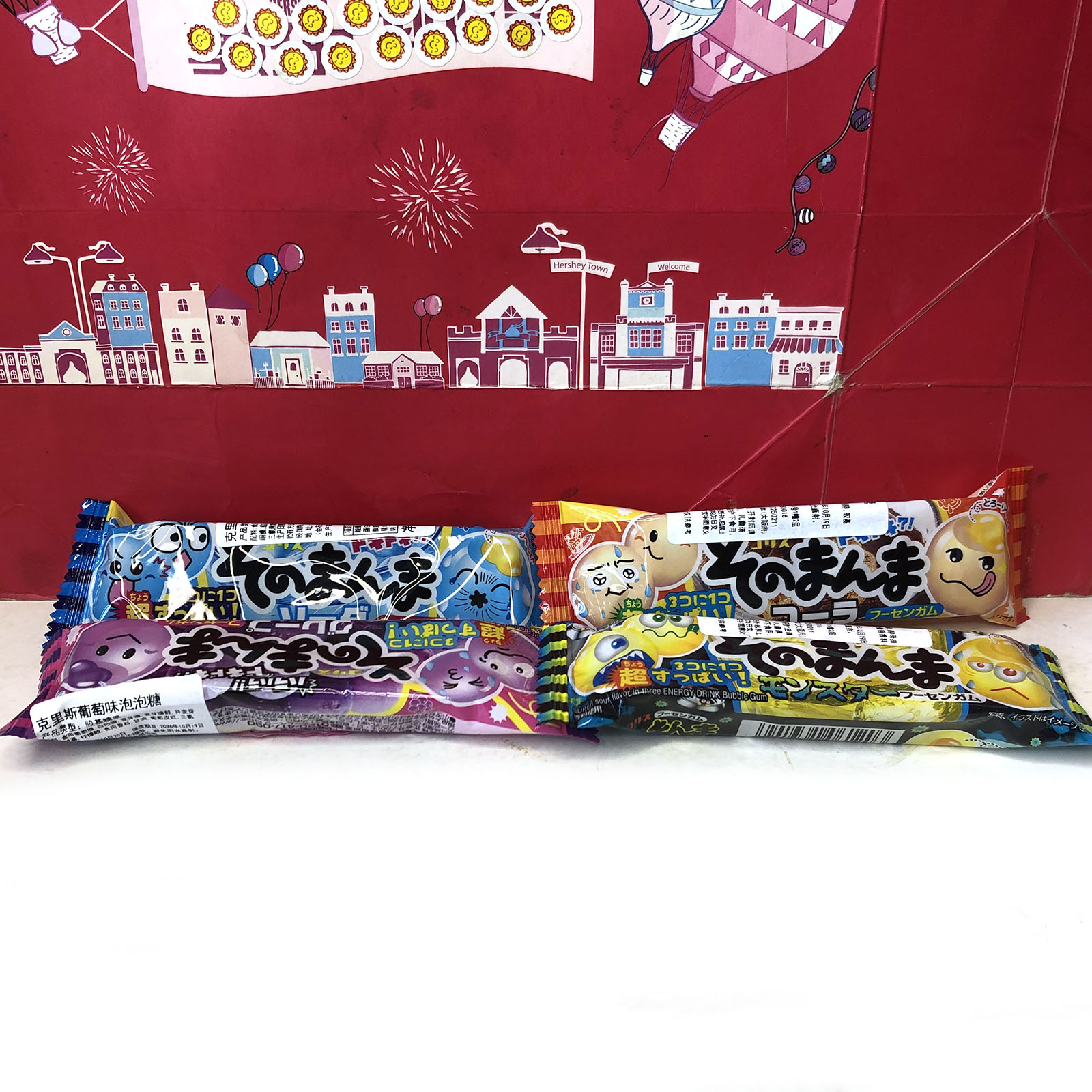 临期 日本进口可乐味汽水味柠檬味葡萄味泡泡糖14.4g儿童零食糖果