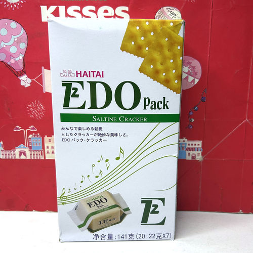 韩国进口EDO pack苏打饼干141g(内7包)独立装零食小吃下午茶临期
