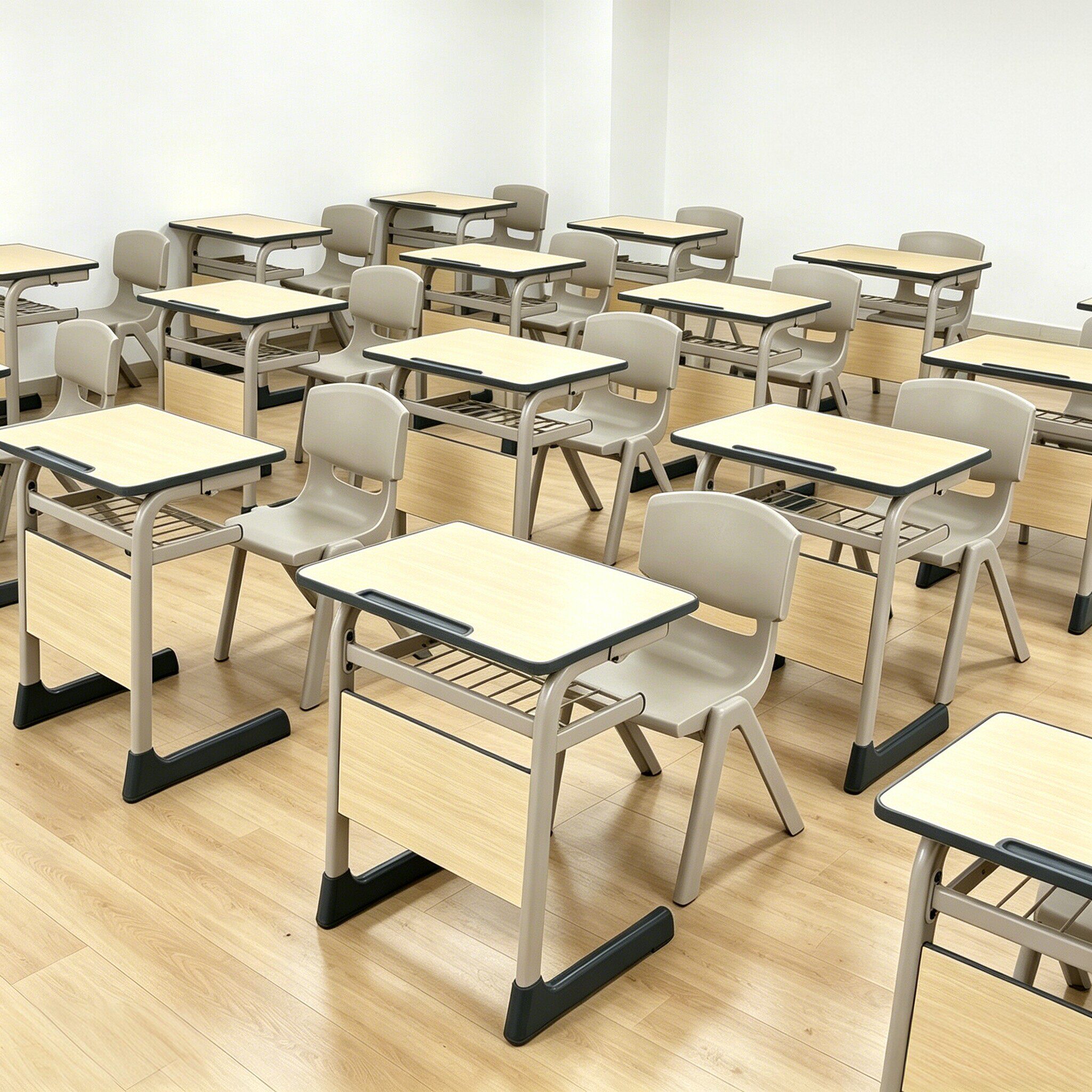 育才单人课桌椅培训班辅导班机构桌椅学校教室补习班学生学习桌椅