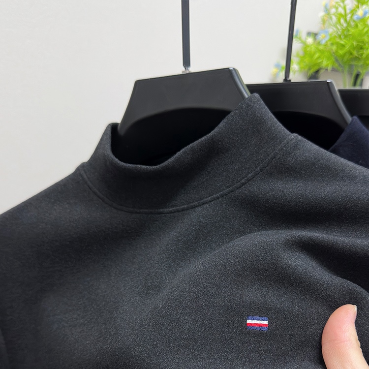 半高领德绒打底衫男秋冬季加厚保暖双面绒内搭卫衣男士长袖t恤潮