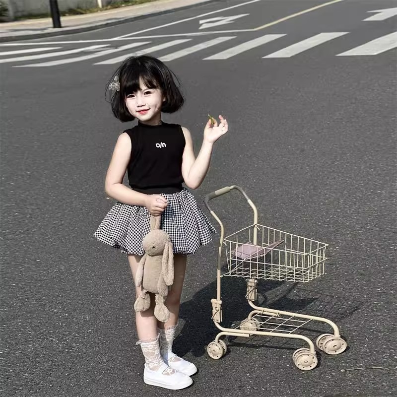 女童新款套装卡通可爱甜美背心