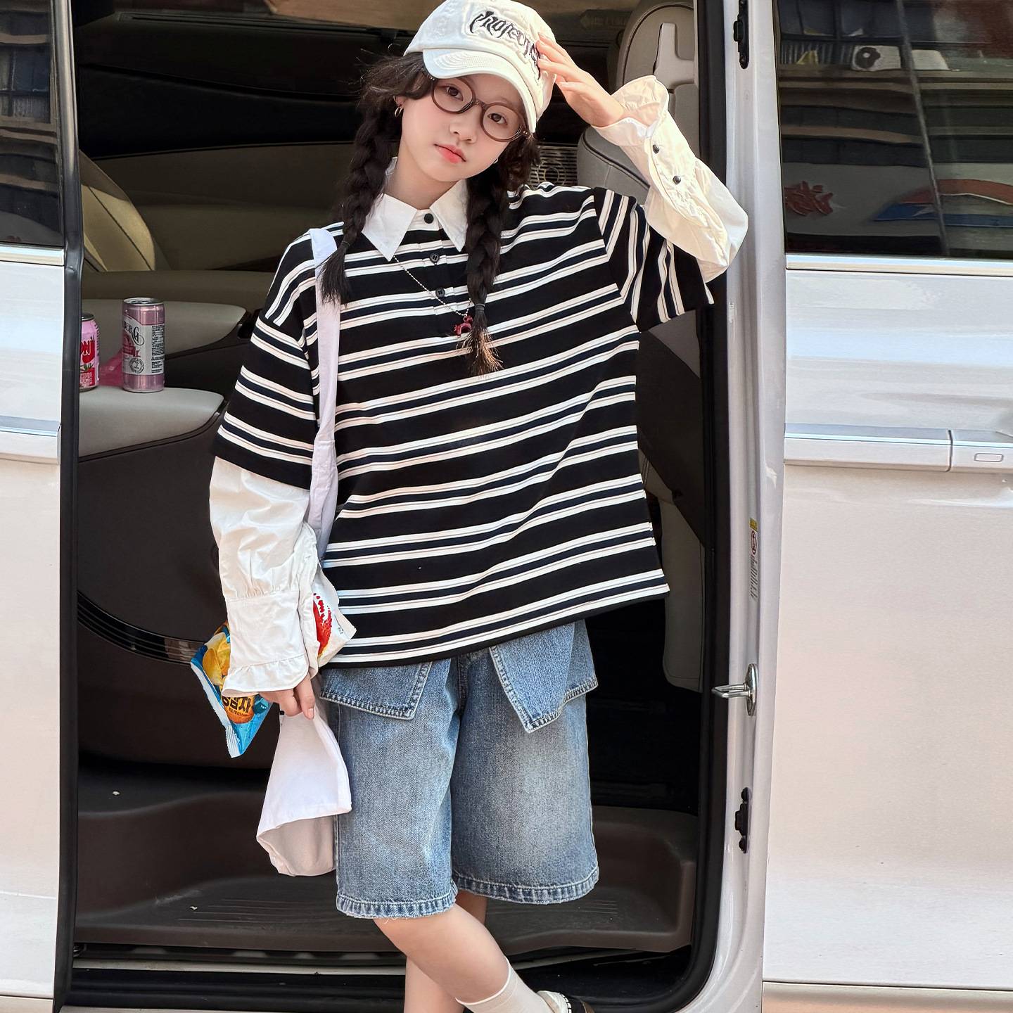 女童秋装长袖T恤套装2026新款