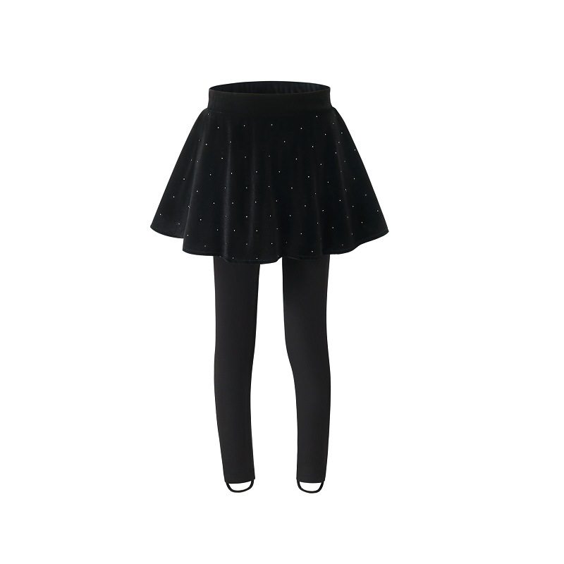 女童裙裤秋冬加绒打底裤子2026新款儿童假两件裤裙外穿冬季中大童