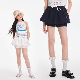 女童花苞裤裙2026春夏季新款儿童复古芭蕾裙假两件灯笼蓬蓬半身裙