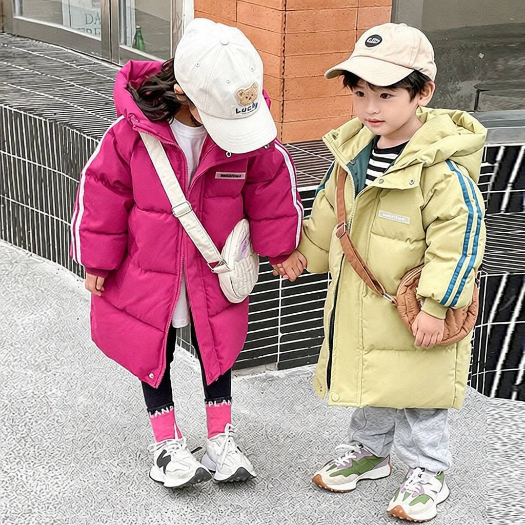 儿童羽绒棉服中长款童装男孩外套棉衣女童宝宝棉袄保暖加厚保暖