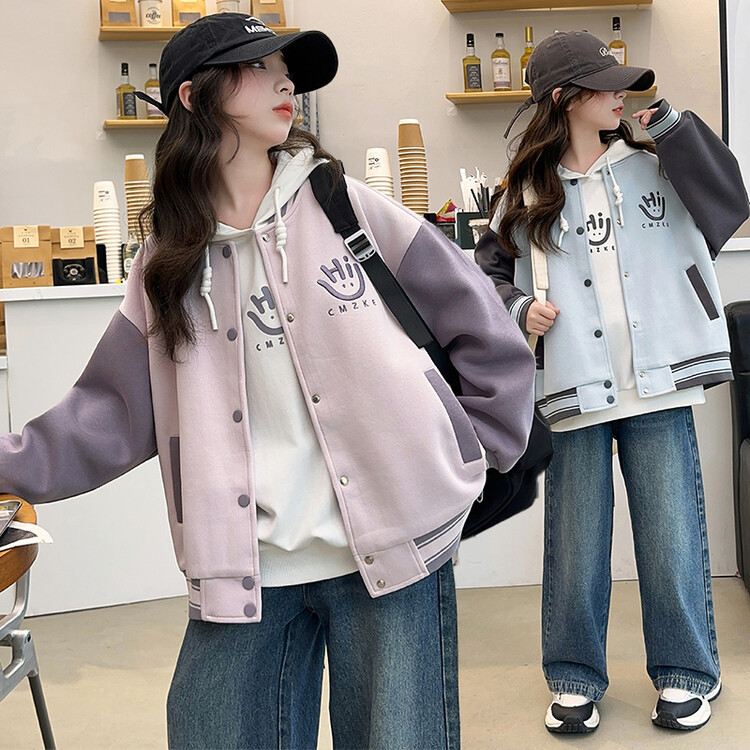 女童棒球服外套春秋款新款儿童