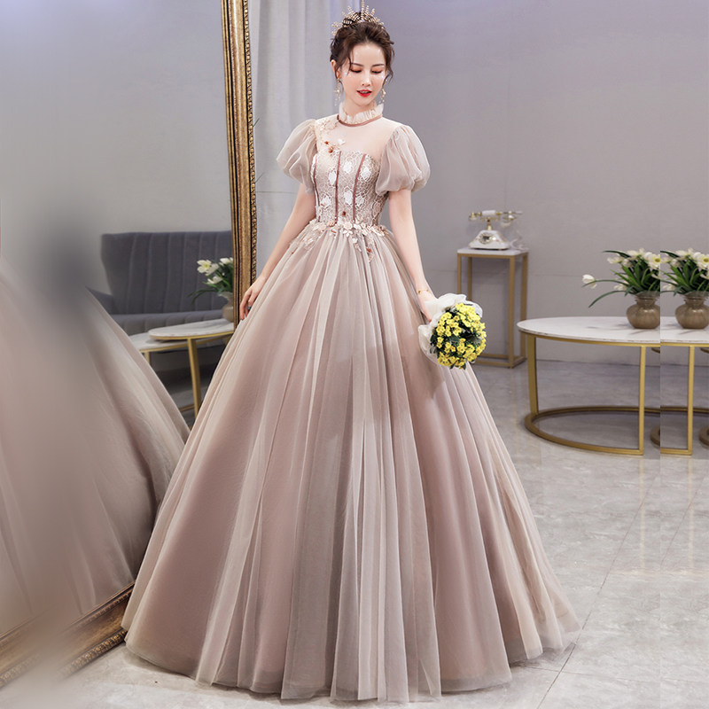 晚礼服蓬蓬裙独唱主持演出服声乐艺考学生唱歌美声礼服女长款显瘦