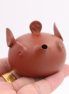 【蔡家鸿.飞猪】潮州朱泥手拉壶小品一杯工夫茶纯手工茶壶50cc