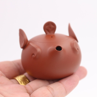 【蔡家鸿.飞猪】潮州朱泥手拉壶小品一杯工夫茶纯手工茶壶50cc