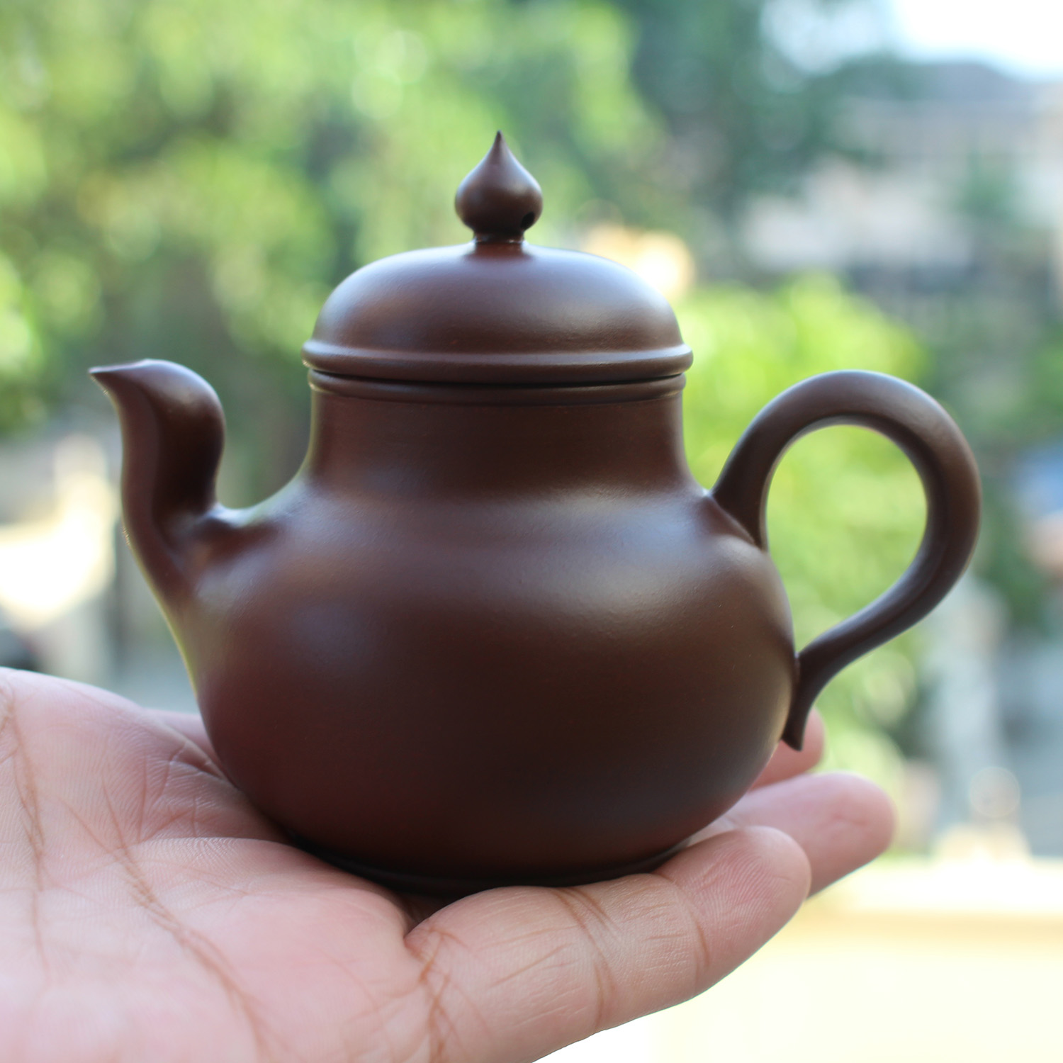 【王培鑫.迦蓝】潮州紫朱泥黑金刚手拉壶工夫茶纯手工茶壶110cc