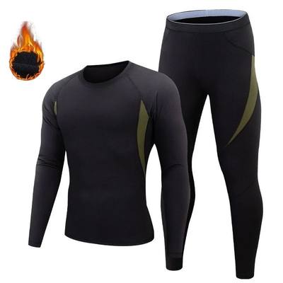 Winter Thermal underwear Men Base Layer Long Johns Thin Flee