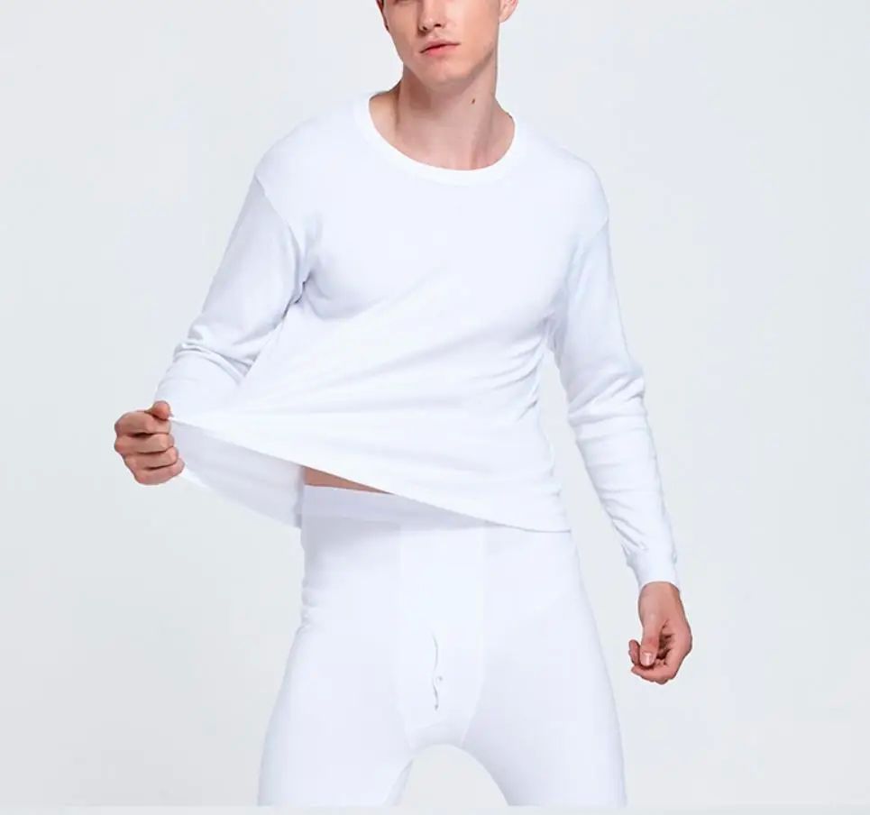 Men Cotton Thermal Underwear Sets Thermo Long Johns Winter C 女士内衣/男士内衣/家居服 保暖套装 原图主图