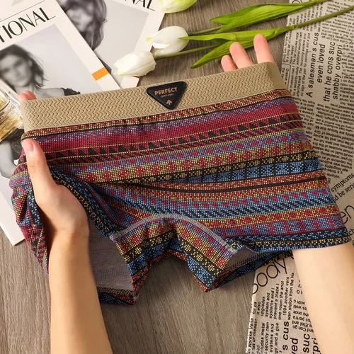 慕朗森10A抑菌女士内裤纯棉复古风平角裤舒适透气潮流四角裤头