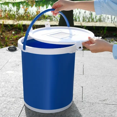 折叠水桶户外便携式家用收纳车用钓鱼桶20升大容量带盖手提折叠桶