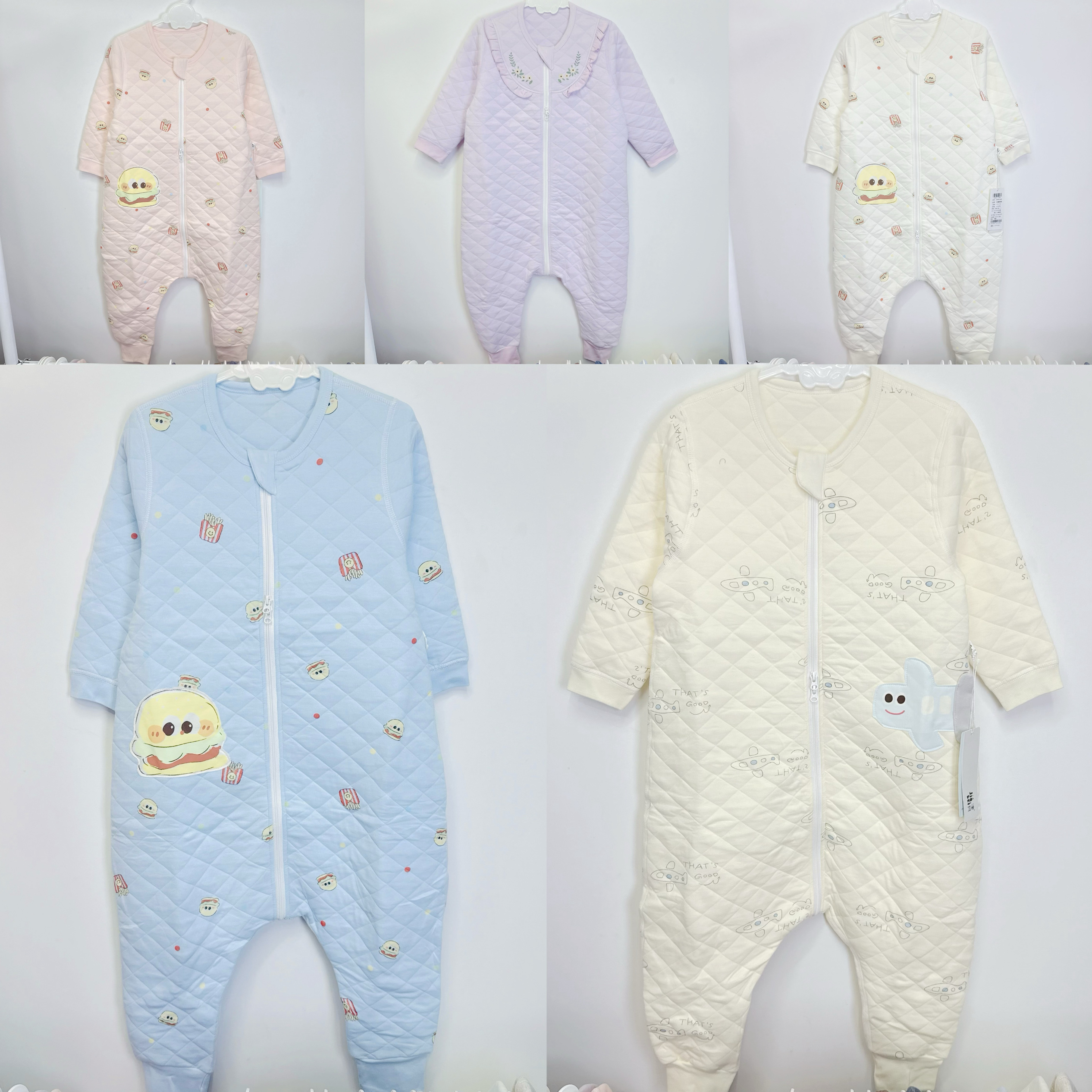 津贝儿童保暖分腿睡袋80-130码男女童春秋冬加厚纯棉睡袋三个拉锁