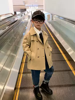 Children's set boys long version of the windbreaker jacket spring 2021 new boy spring and autumn jacket British trend