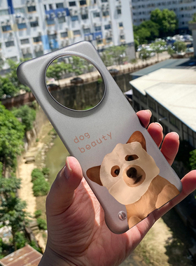 适用华为mate60pro手机壳个性创意小柴犬华为mate40/50pro半包透明无边框硬壳磨砂半透明壳套mate30pro半包壳