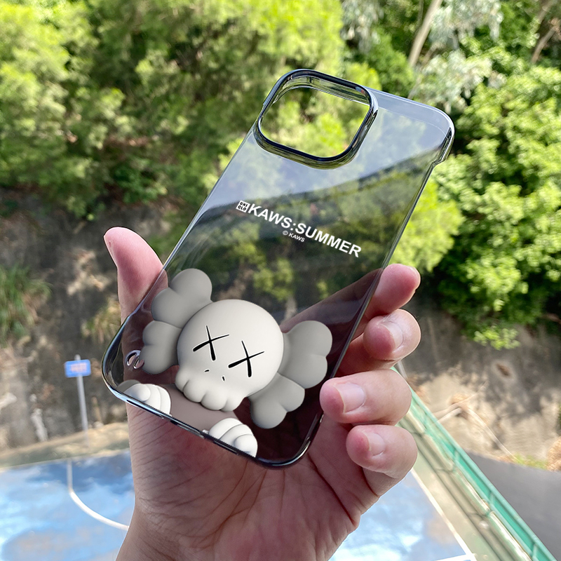 适用苹果15pro手机壳个性卡通公仔透明曲面无边框iPhone12/13promax磨砂半包式15plus可爱情侣男女外壳xr硬壳