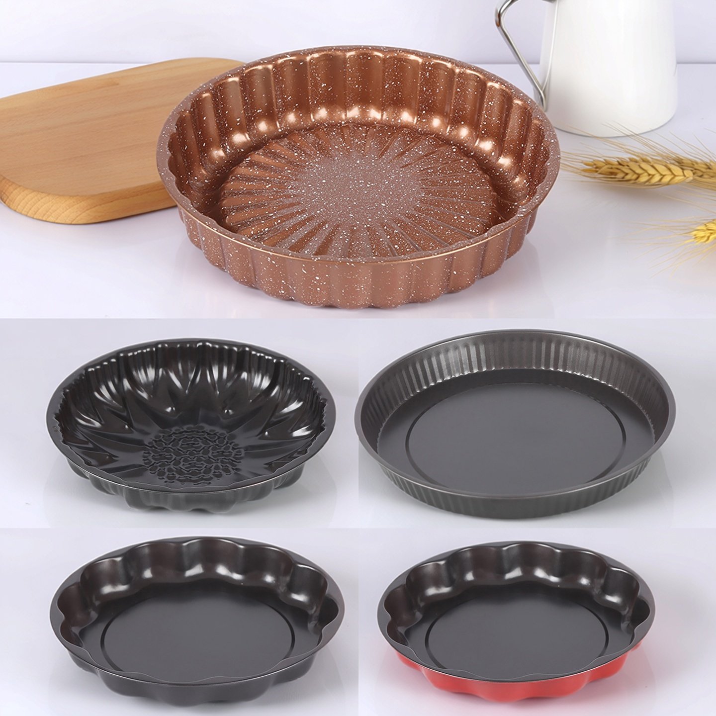 蛋糕花型蛋糕模花边不粘模具苹果派蛋糕模烤盘圆形烤盘碳钢披萨盘