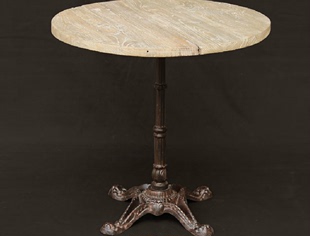 复古铁艺实木小圆桌客厅沙发茶几边几角几圆形咖啡桌奶茶桌子 美式