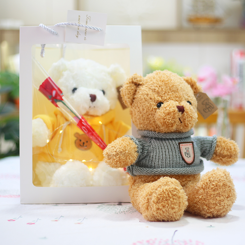 礼盒泰迪熊毛绒玩具白色小熊玩偶公仔送女友生日礼物布娃娃情侣熊