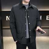 店主风2025年翻领真两件潮流羽短款羽绒服YR8107-P245，男装羽绒服，电商D240-242