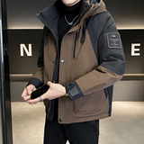 店主风2025年连帽重工拼接潮流羽绒服男YR6036-P235控298，男装羽绒服，电商D240-242