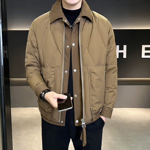 店主风90白鸭绒  2025年设计感外套假两件羽绒服男L6617-P280图片