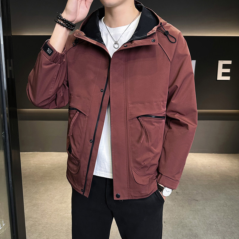 店主风2025年春季新款夹克潮牌工装连帽外套男JK9205-P90控129,男装夹克,电商D240-242