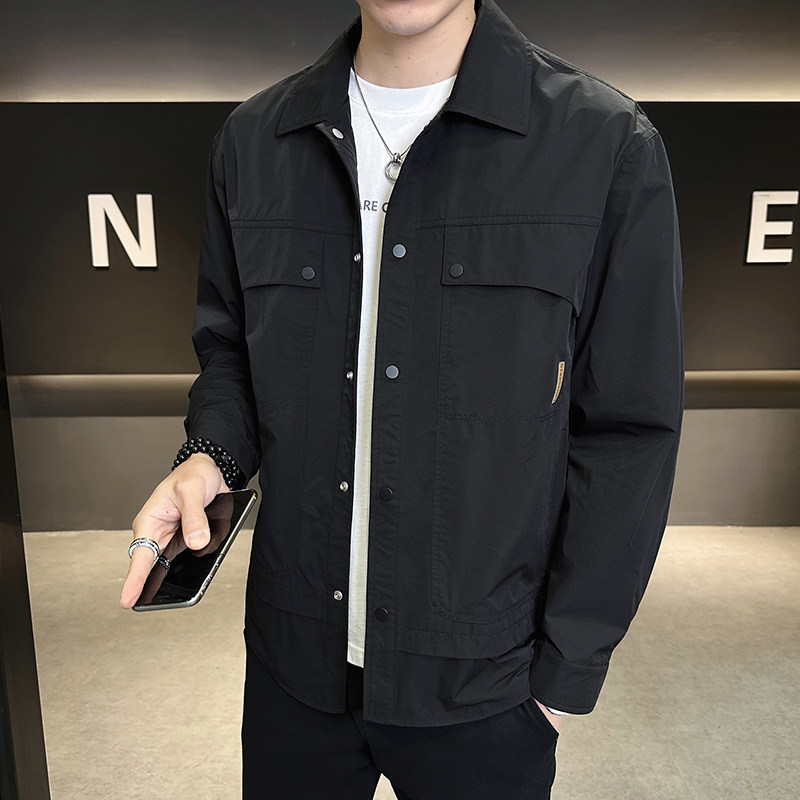 店主风2025春季新款潮牌外套衬衫领帅气男夹克JK9217-P90控129,男装夹克,电商D240-242