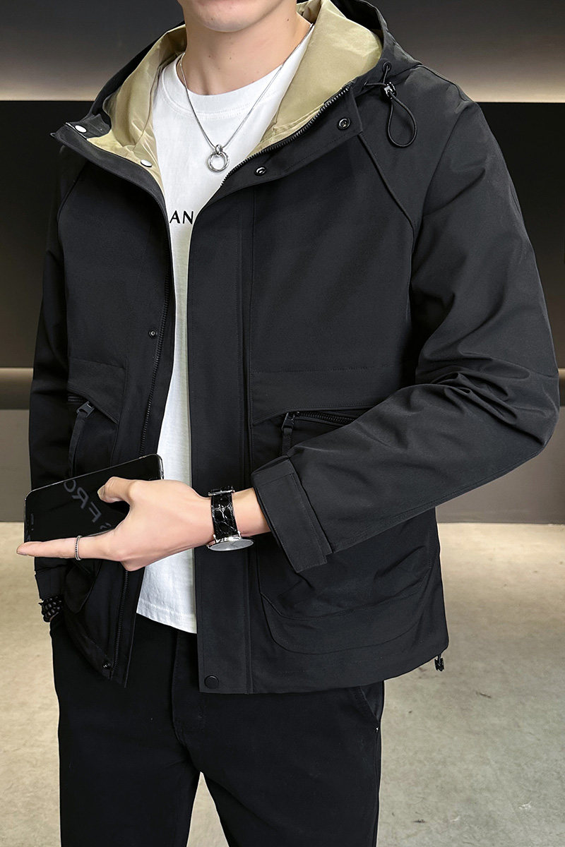 店主风2025年春季新款潮牌工装连帽外套男夹克JK9205-P90控129,男装夹克,电商D240-242