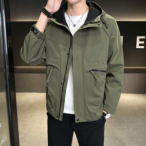 店主风 2025年春季新款潮牌工装连帽外套男夹克JK9205-P90 控129图片